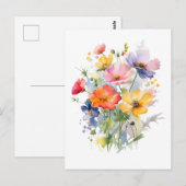 Wilde bloemen botanisch briefkaart (Voorkant / Achterkant)
