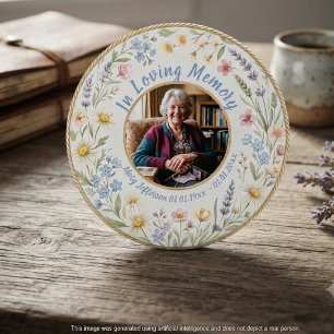 Wilde Bloemen Botanische Rouw Condoleance Ronde Button 7,6 Cm