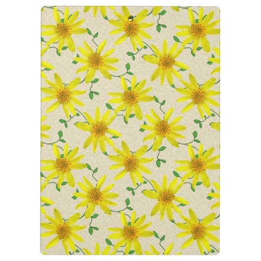 Wilde bloemen Botanische tuin Geel op elke kleur Klembord (Achterkant)