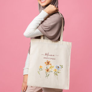 Wilde bloemen bruidsmeisje geschenken bruids parti tote bag