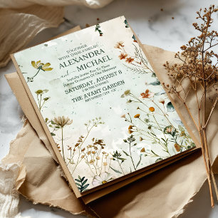 Wilde Bloemen Bruiloft Landelijke Bloemen Bruiloft Kaart