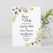 Wilde Bloemen Bruiloft Save The Date (Staand voorkant)