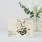 Wilde bloemen Butterflies  Ephemera Briefkaart (Staand voorkant)