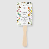 Wilde bloemen Butterflies Floral Wedding Programme Handwaaier (Voorkant)