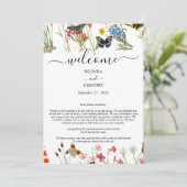 Wilde bloemen Butterflies Floral Weduwroute Programma (Staand voorkant)