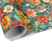 wilde bloemen cadeaupapier (Rol Hoek)