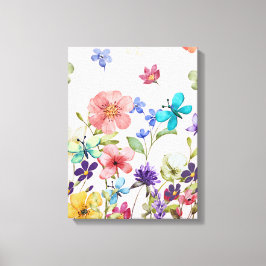 Wilde bloemen canvas afdruk