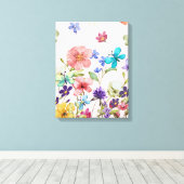 Wilde bloemen canvas afdruk (Insitu (Houten vloer))