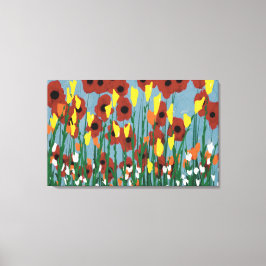 Wilde bloemen canvas afdruk