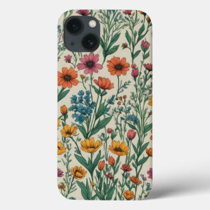 Wilde bloemen iPhone 13 hoesje