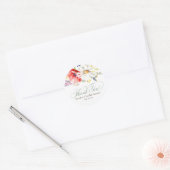Wilde Bloemen Dank Je Ronde Sticker (Envelop)