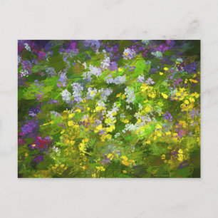 Wilde bloemen die het schilderen van de natuur hin briefkaart