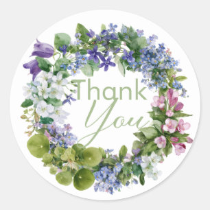 Wilde Bloemen Droom Dank U Ronde Sticker