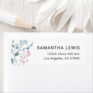 Wilde Bloemen Eenvoudig Elegant Modern Retouradres Etiket