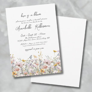 Wilde Bloemen Elegante Bruiloftsshowers Kaart