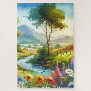 Wilde bloemen en beekjes in Spring Valley Legpuzzel