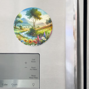 Wilde bloemen en beekjes in Spring Valley Magneet