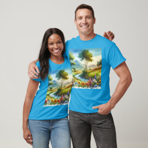 Wilde bloemen en beekjes in Spring Valley T-shirt