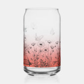 Wilde bloemen en Butterflies Blikvorm Glas (Achterkant)