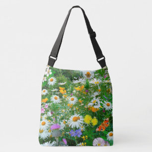 Wilde bloemen en Butterflies Crossbody Tas