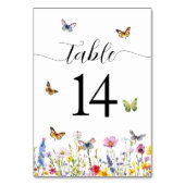 Wilde bloemen en Butterflies Wedding Kaart (Achterkant)