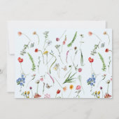 wilde bloemen en goud en blauw Baby shower Kaart (Achterkant)