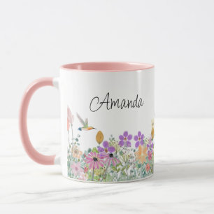 Wilde Bloemen en Groene Bloemstuk Koffie Mok