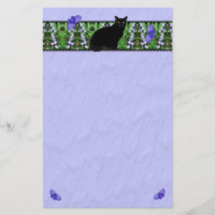  wilde bloemen en katten-Briefpapier Briefpapier