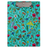Wilde bloemen en motten op blauwgroen klembord (Voorkant)