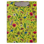 Wilde bloemen en motten op groen klembord (Voorkant)