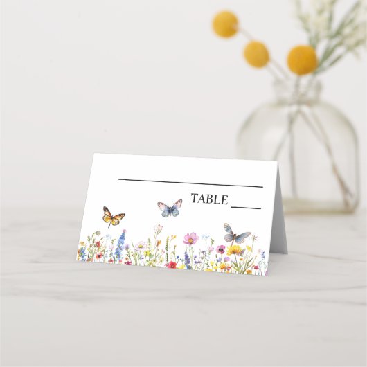 Wilde bloemen en vlinders Elegante bruiloft (Voorkant)