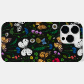 Wilde bloemen en vlinders op zwart Case-Mate iPhone case (Achterkant (horizontaal))