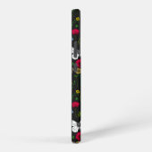 Wilde bloemen en vlinders op zwart samsung galaxy hoesje (Rechterkant)