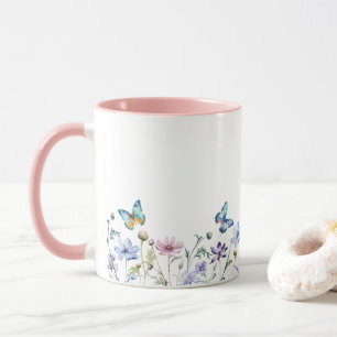 Wilde Bloemen en Vlinders Rand Mok