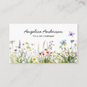 Wilde bloemen en vlinders visitekaartje (Voorkant)
