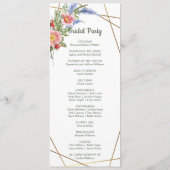 Wilde bloemen Faux Gold Foil Geometric Lijst Rusti Programma (Achterkant)