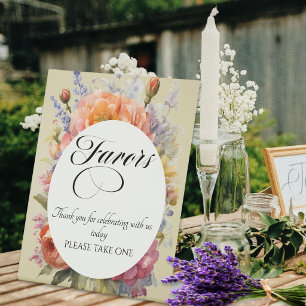 Wilde Bloemen Favorieten - Tarwe Reclamebord Met Voetstuk