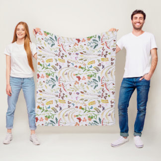 Wilde bloemen fleece deken