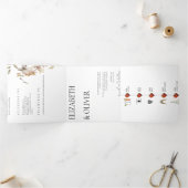 Wilde bloemen Floral Wedding Drieluik Uitnodiging (Binnen)