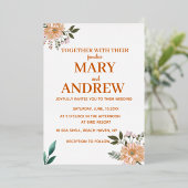 Wilde bloemen folie uitnodiging (Staand Voorkant)