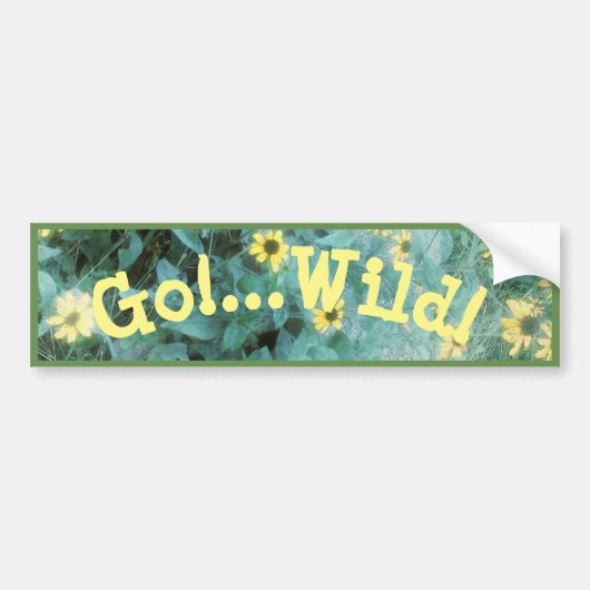 Wilde bloemen - Ga!.. Wild! V.2. Bumpersticker (Voorkant)