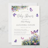 Wilde bloemen Garden Butterflies Neutraal Baby sho Kaart (Voorkant)