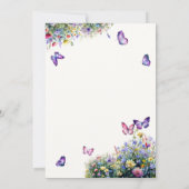 Wilde bloemen Garden Butterflies Neutraal Baby sho Kaart (Achterkant)