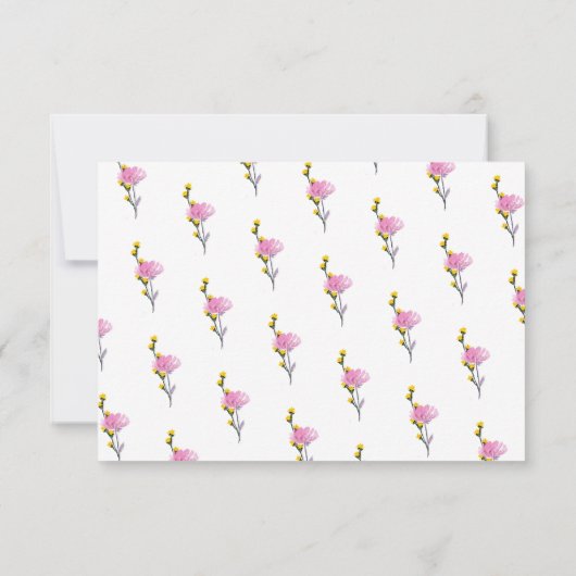 Wilde bloemen gazon gepersonaliseerde witte bedank bedankkaart (Achterkant)