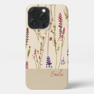 Wilde bloemen, gepersonaliseerd iPhone 13 pro hoesje