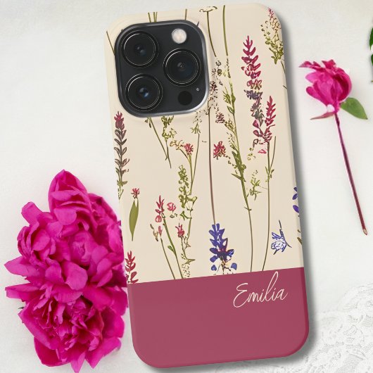 Wilde bloemen, gepersonaliseerd iPhone hoesje