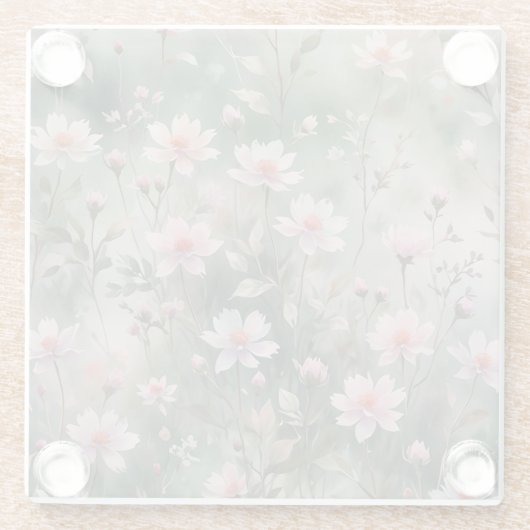 wilde bloemen glazen onderzetter (Achterkant)