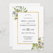 Wilde bloemen goudelegant Weddenschap Kaart (Voorkant / Achterkant)