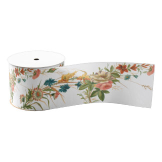 Wilde bloemen grosgrain lint