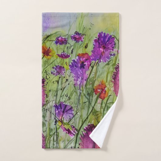 Wilde bloemen handdoek (Handdoek)